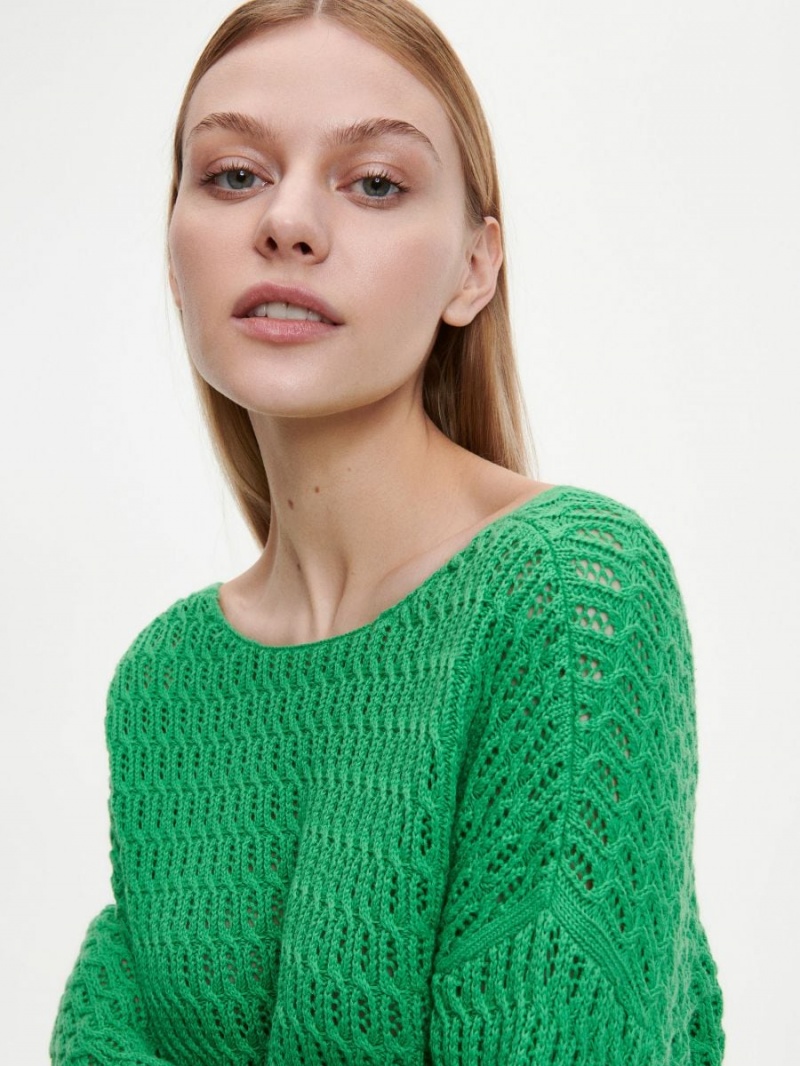 Reserved Openwork jumper Zielone | WAOGZQY-60