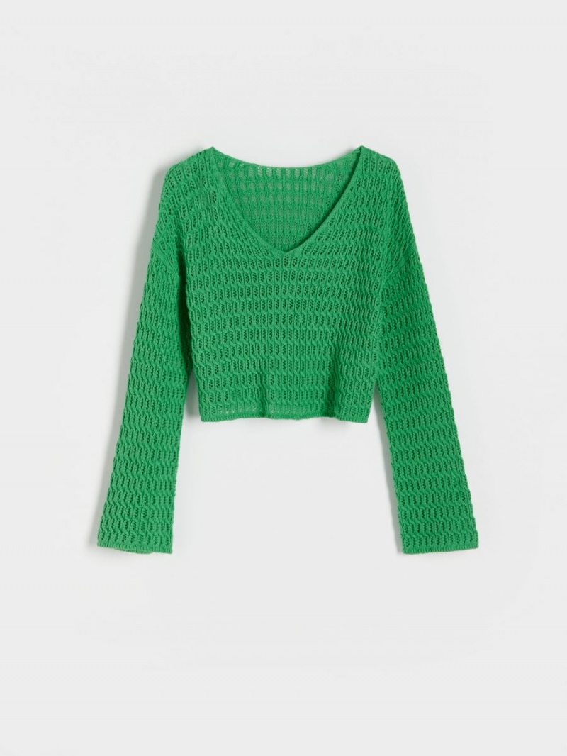 Reserved Openwork jumper Zielone | WAOGZQY-60