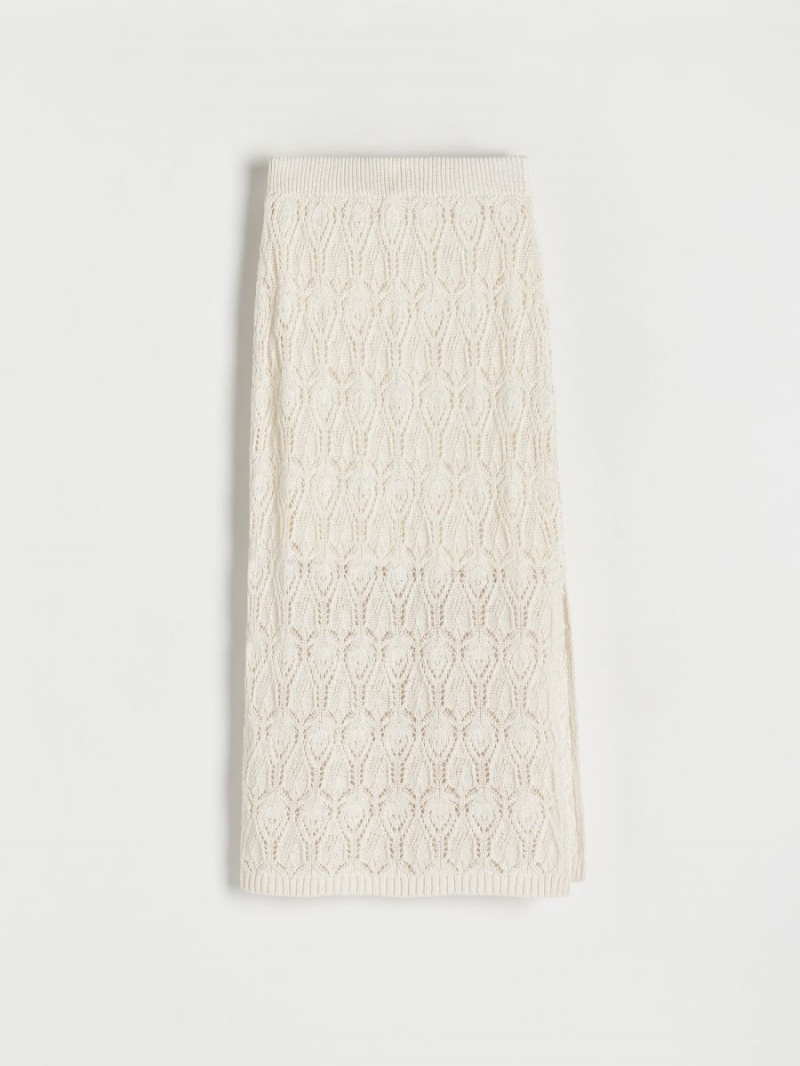 Reserved Openwork maxi skirt Ivory | NOPRJGX-91