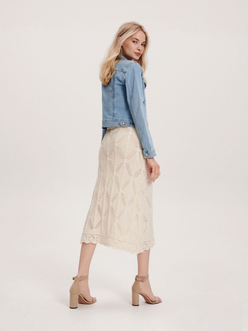 Reserved Openwork skirt Ivory | ZRAXKMB-52