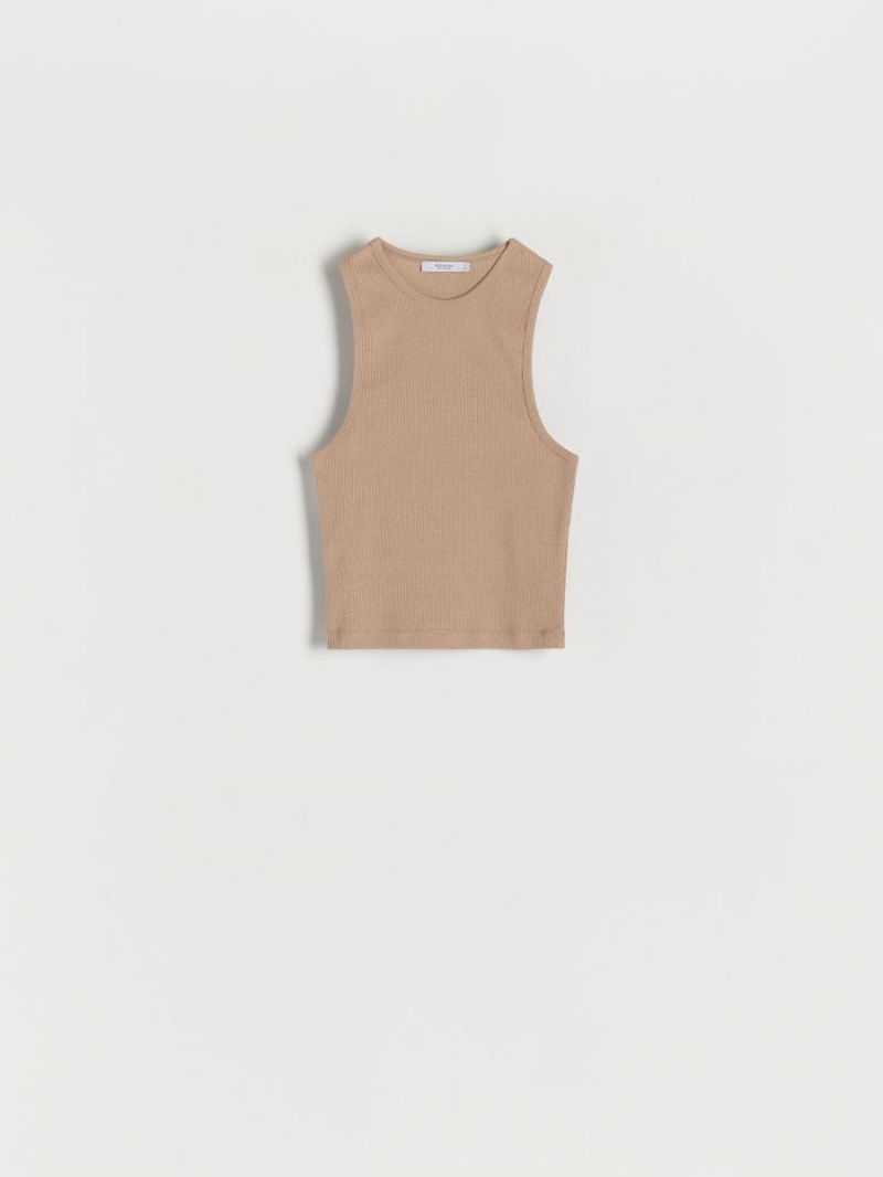 Reserved Organic cotton rich top Beżowe | TYEGALH-31