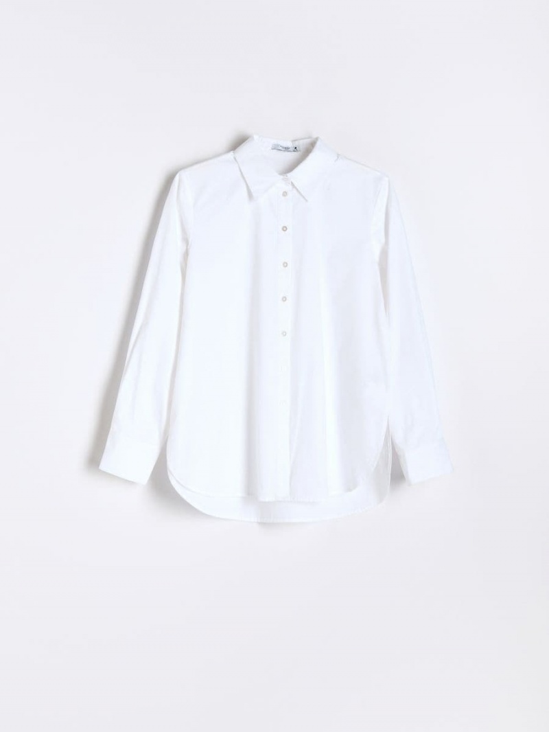 Reserved Organic cotton shirt Białe | NRWYPQM-79