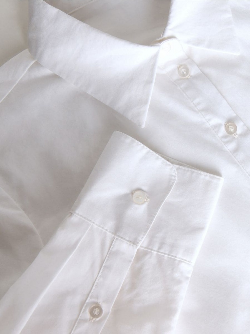 Reserved Organic cotton shirt Białe | NRWYPQM-79