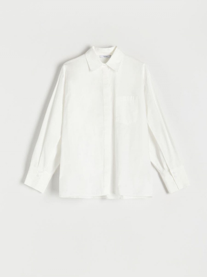 Reserved Organic cotton shirt Ivory | OMRHZLX-25