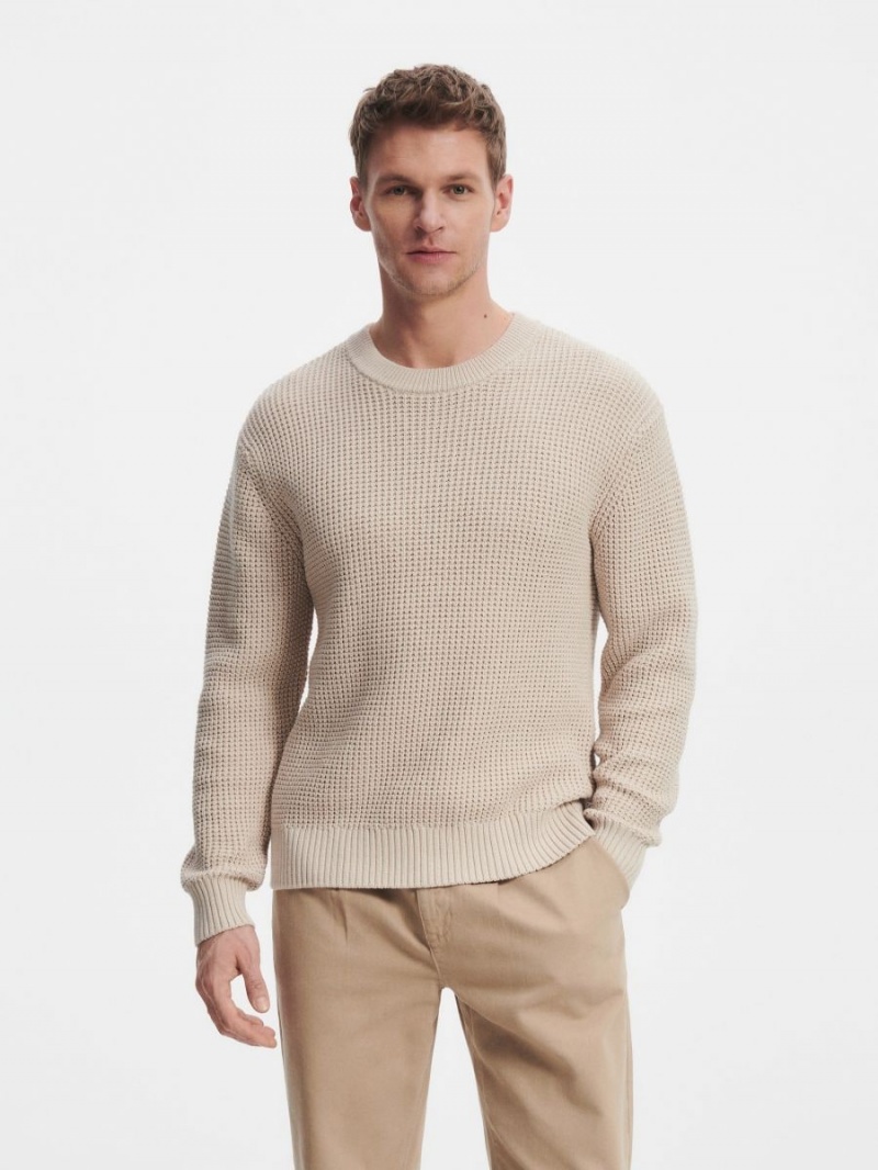 Reserved Organic cotton sweater Beżowe | MLTQIBU-90