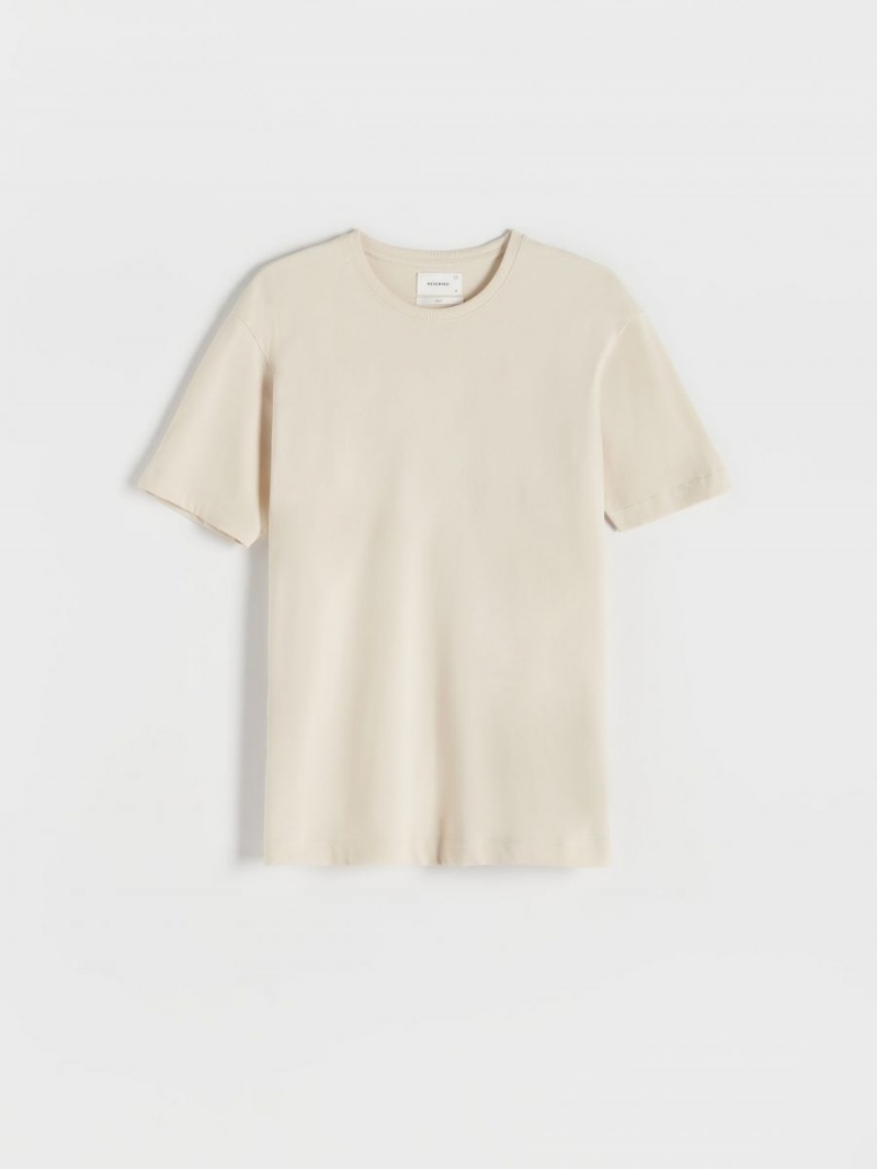 Reserved Oversized T-shirt Beżowe | NUAWIFS-75