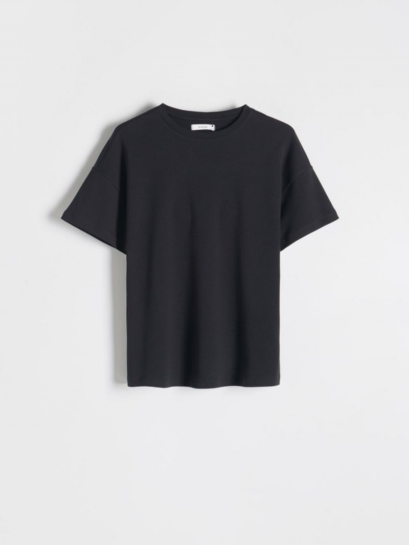 Reserved Oversized T-shirt Czarne | BHFRPYU-36