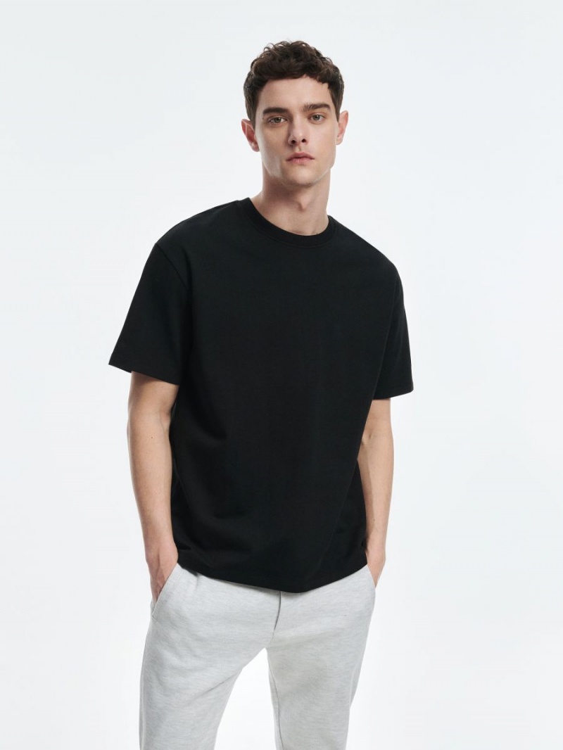 Reserved Oversized T-shirt Czarne | YLWNKXM-24