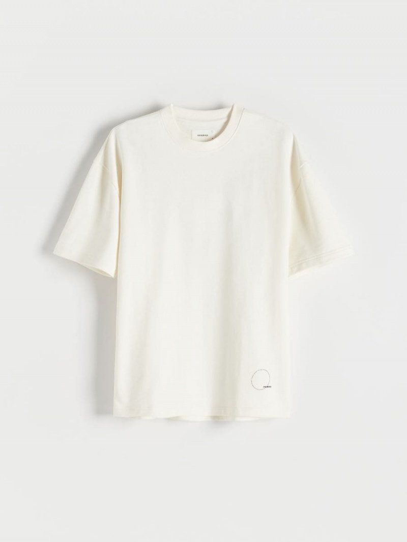 Reserved Oversized T-shirt Ivory | CWTNBAO-46