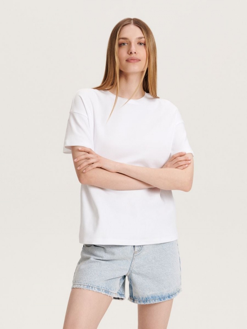 Reserved Oversized T-shirt Ivory | MDCHBQX-38