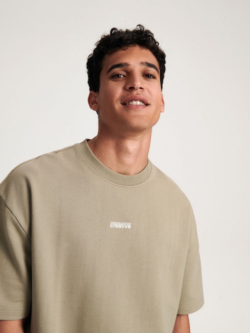 Reserved Oversized T-shirt Zielone | ZKPAEUQ-26