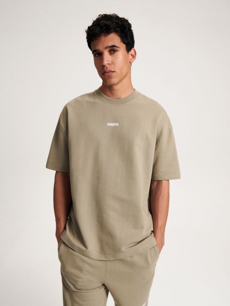 Reserved Oversized T-shirt Zielone | ZKPAEUQ-26