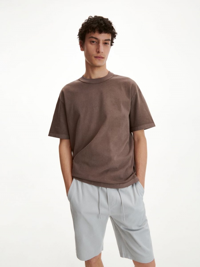 Reserved Oversized T-shirt with wash effect Brązowe | SKVDIUQ-94