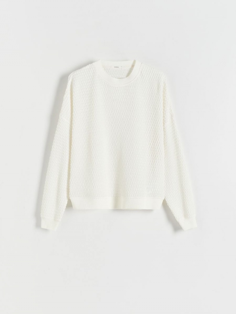 Reserved Oversized sweatshirt Ivory | NFAVYIU-48