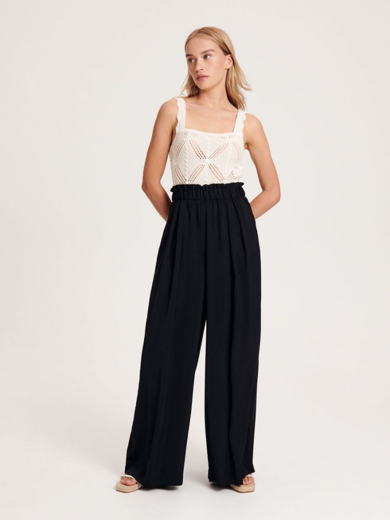 Reserved Palazzo trousers Czarne | NPTRMBZ-48