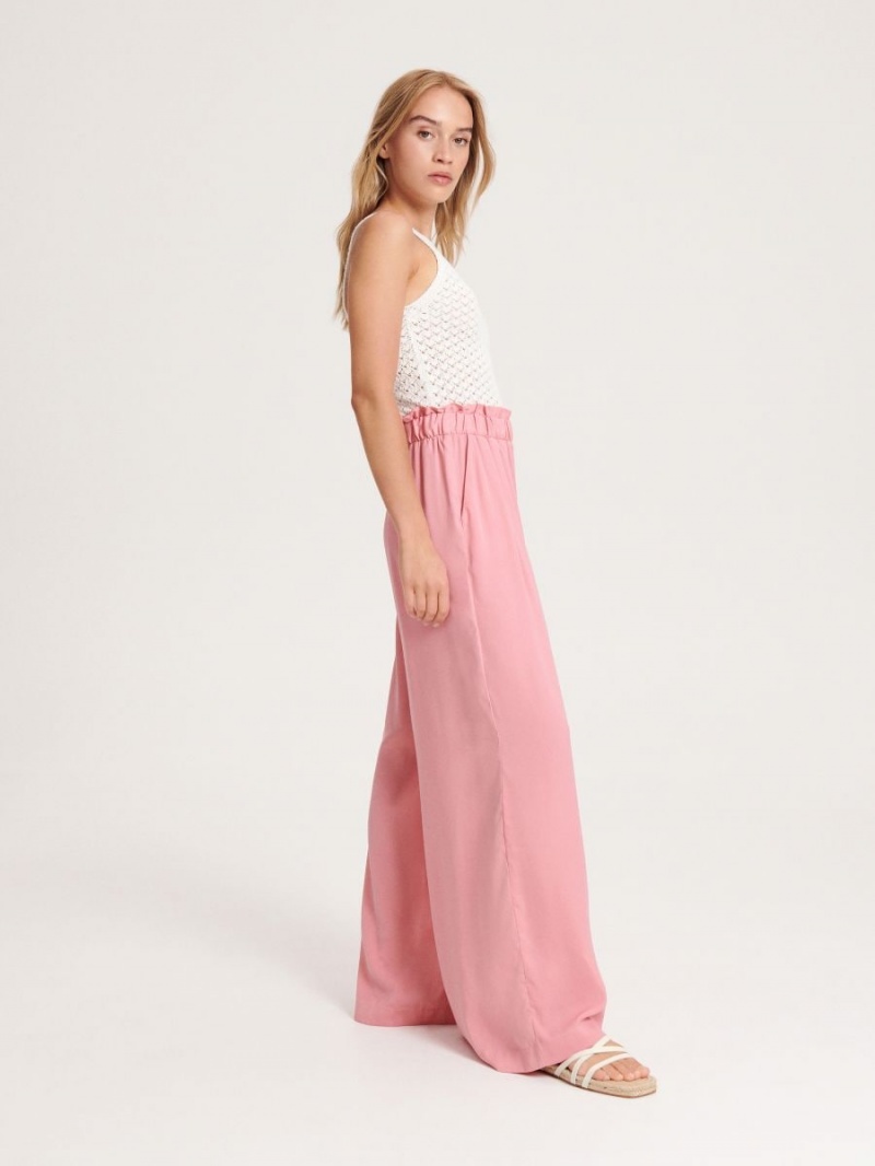 Reserved Palazzo trousers Różowe | HVIJZKT-48