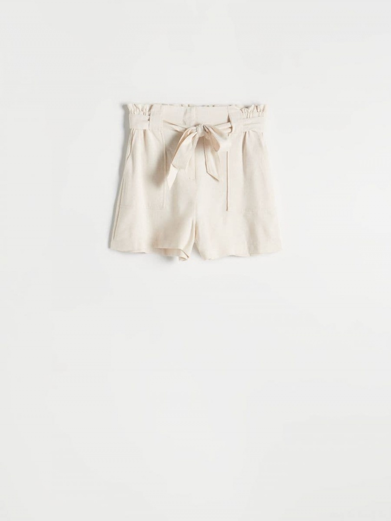 Reserved Paperbag shorts Ivory | YRWMKEO-90