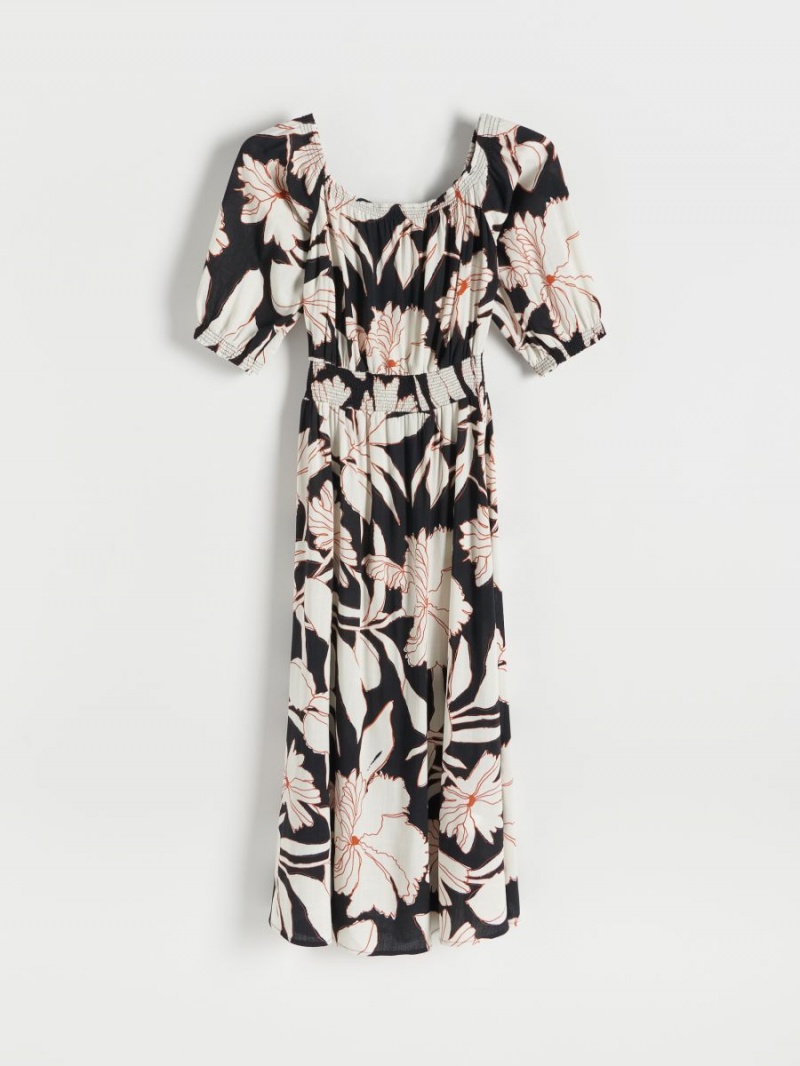 Reserved Patterned midi dress Kolorowe | SAZMLFC-67