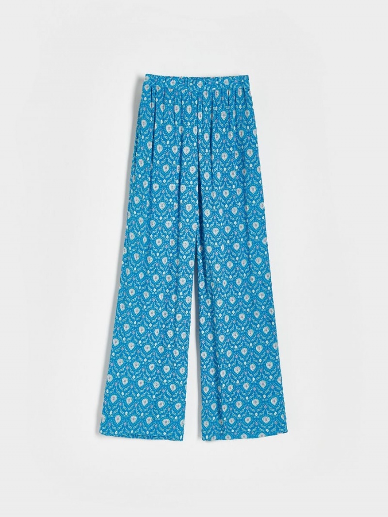 Reserved Patterned trousers Niebieskie | LYGRVOF-20