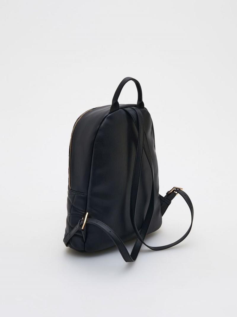 Reserved Pikowana backpack Czarne | AFVWGTL-94