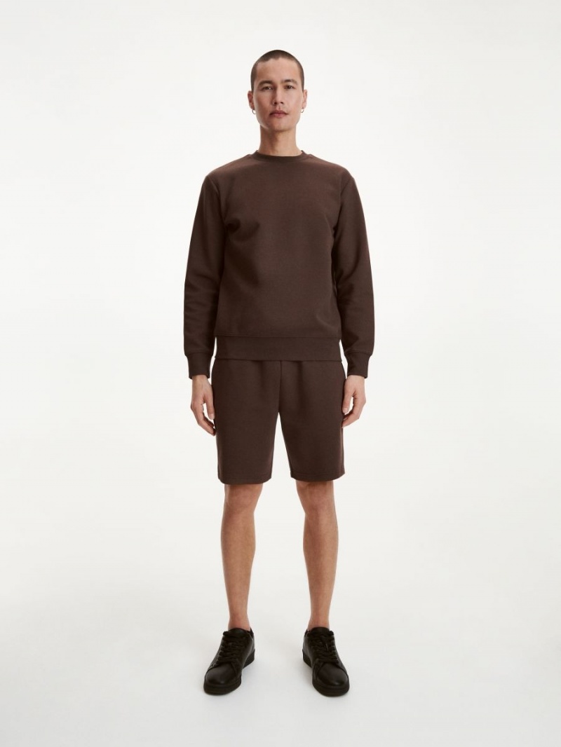 Reserved Plain cotton rich sweatshirt Brązowe | POTBAXJ-43