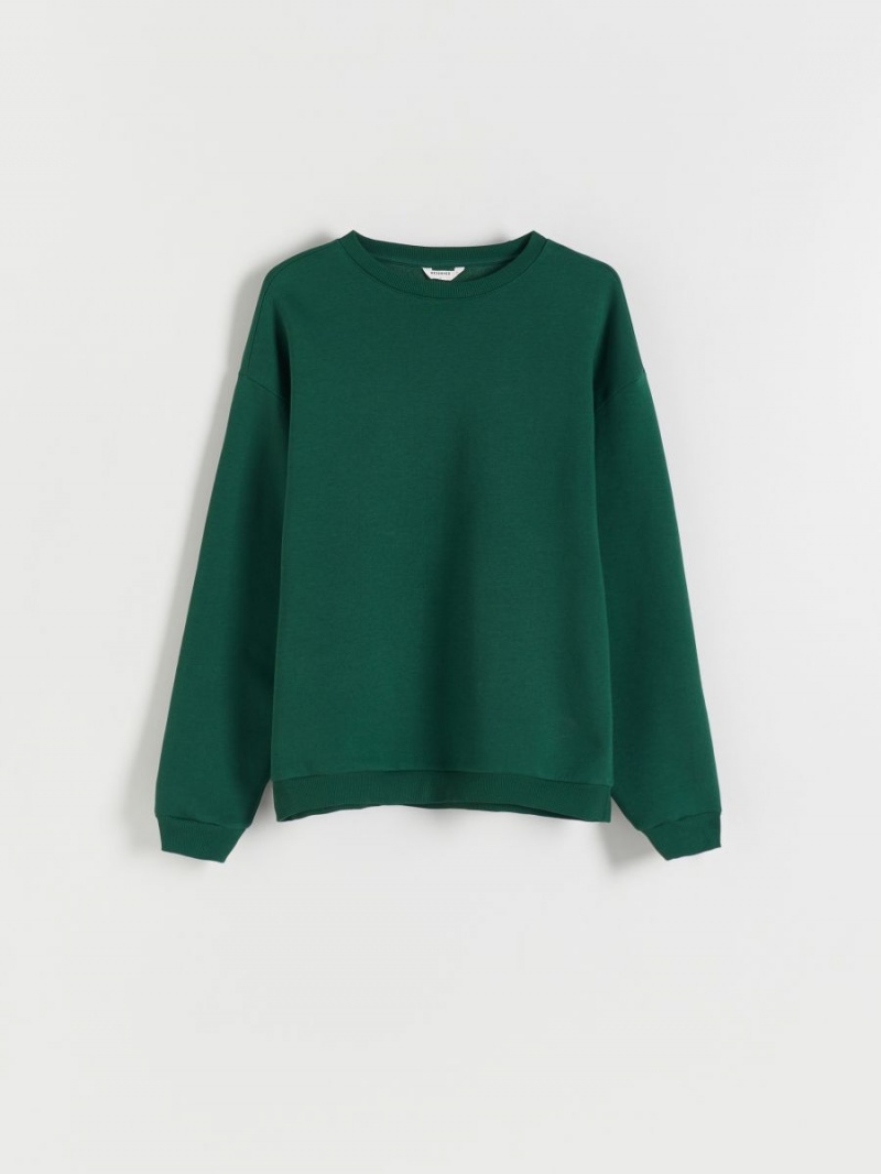 Reserved Plain cotton rich sweatshirt Khaki | BWSVLMJ-31