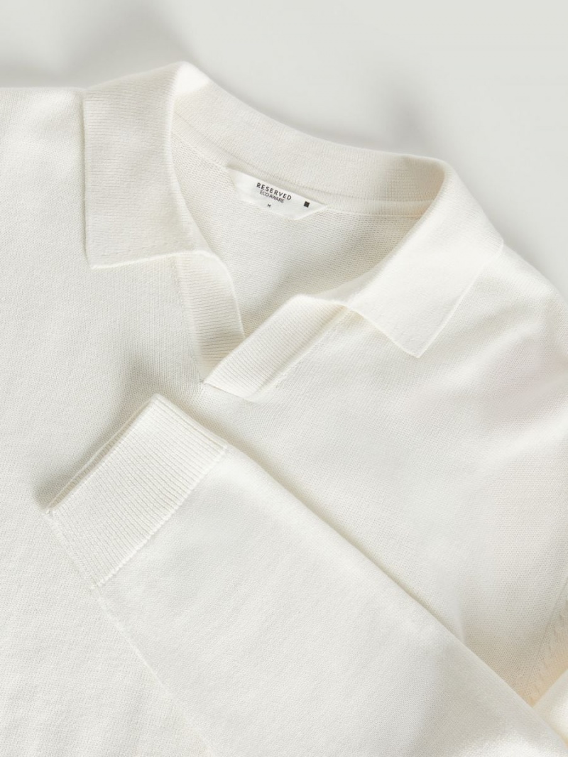 Reserved Plain polo shirt Ivory | WAUDCSL-53