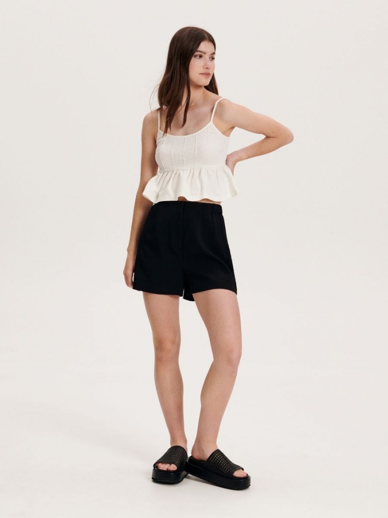 Reserved Plain shorts Czarne | JFVPKZQ-94