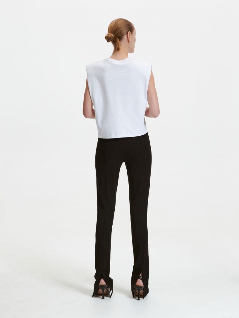 Reserved Plain trousers Czarne | ESAKZUC-72