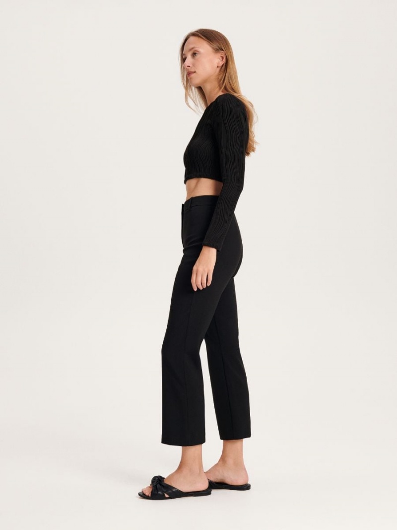 Reserved Plain trousers Czarne | FPZNCIB-07