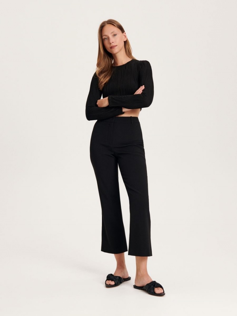 Reserved Plain trousers Czarne | FPZNCIB-07