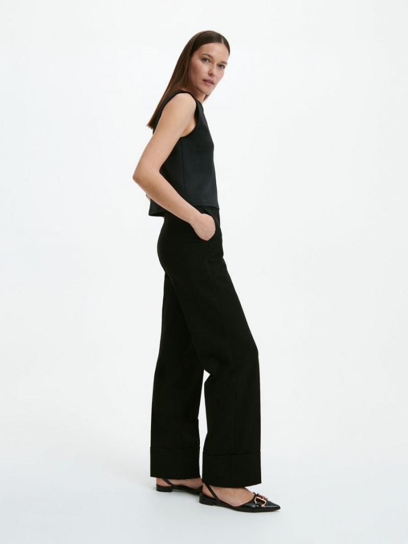 Reserved Plain trousers Czarne | KECFVXD-82