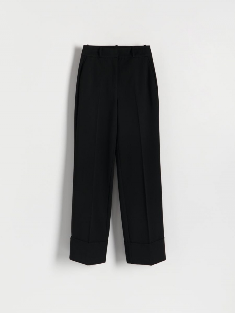 Reserved Plain trousers Czarne | KECFVXD-82