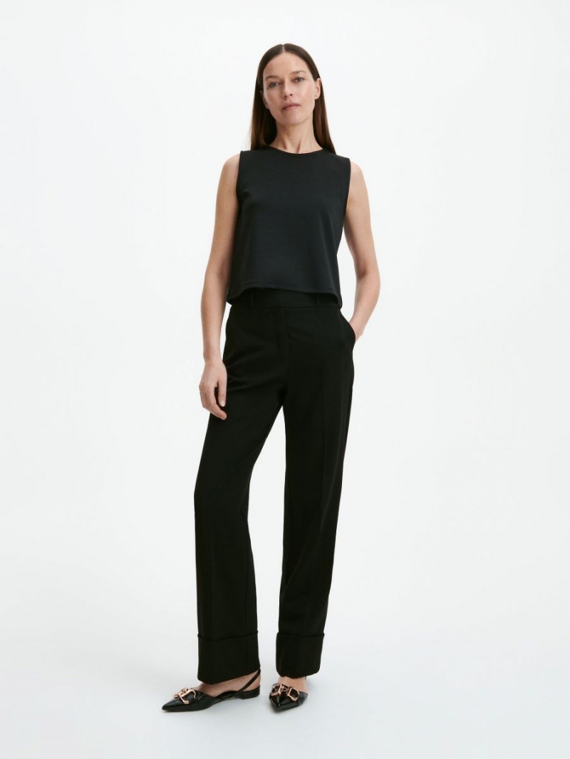 Reserved Plain trousers Czarne | KECFVXD-82