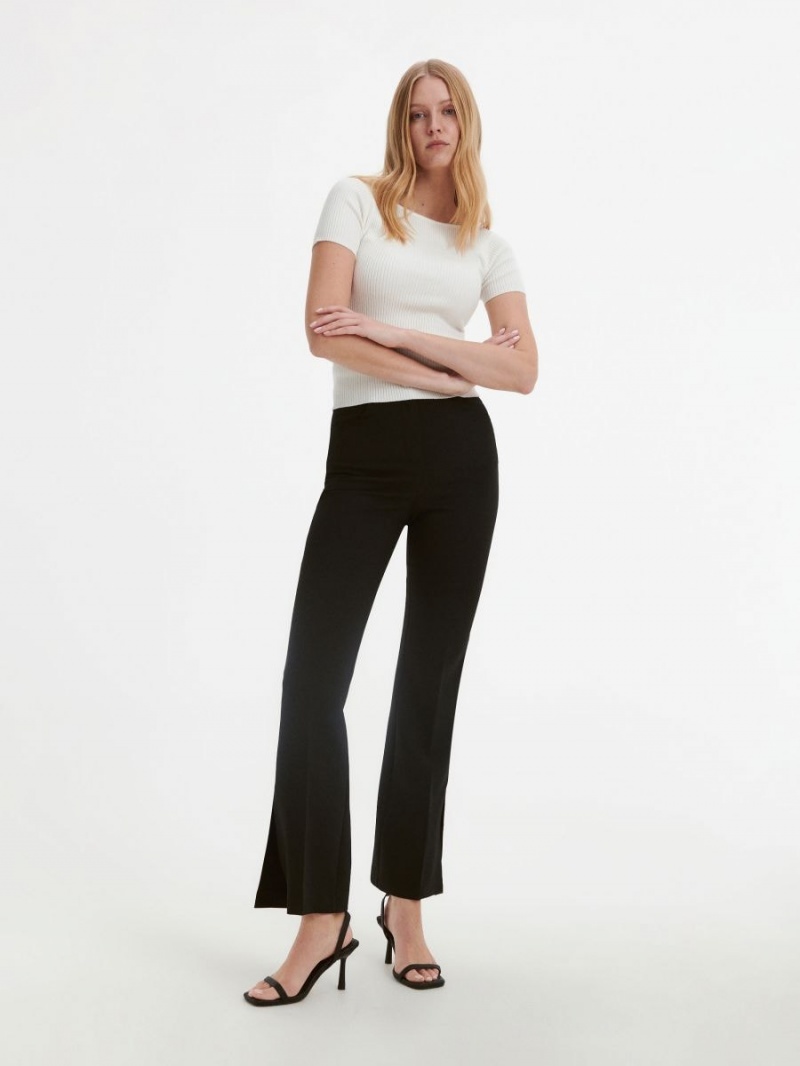 Reserved Plain trousers Czarne | XYVTGAU-83