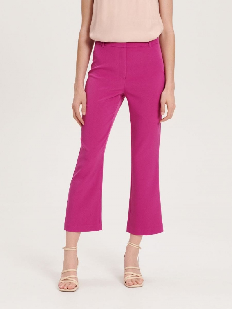 Reserved Plain trousers Różowe | XYOVSDW-53