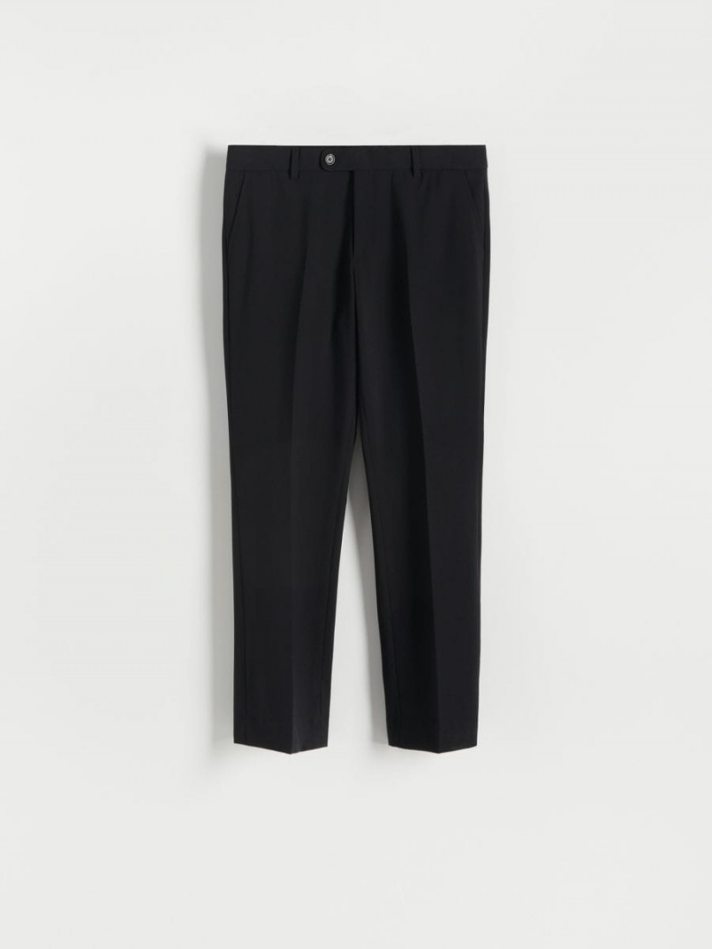 Reserved Pressed crease chino slim trousers Czarne | JKQWDEA-34