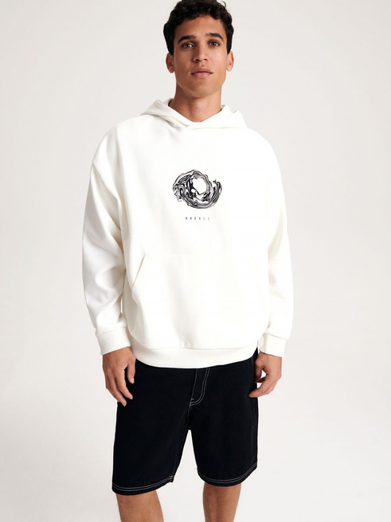 Reserved Printed sweatshirt Ivory | IKMOHTG-17