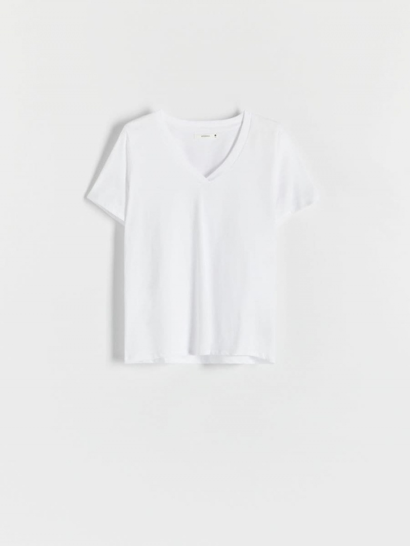 Reserved Regular fit T-shirt Białe | BHVKCMA-28