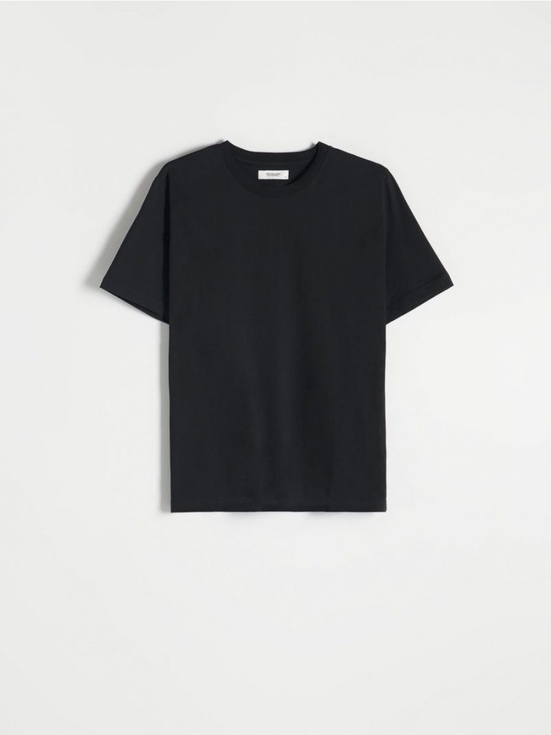 Reserved Regular fit T-shirt Czarne | EKMTRAP-40