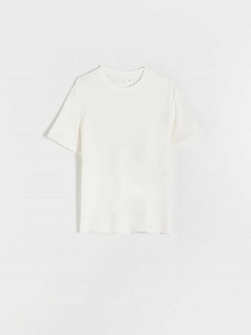 Reserved Regular fit T-shirt Ivory | GFICZXS-86