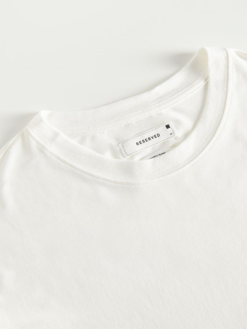 Reserved Regular fit T-shirt Ivory | GFICZXS-86