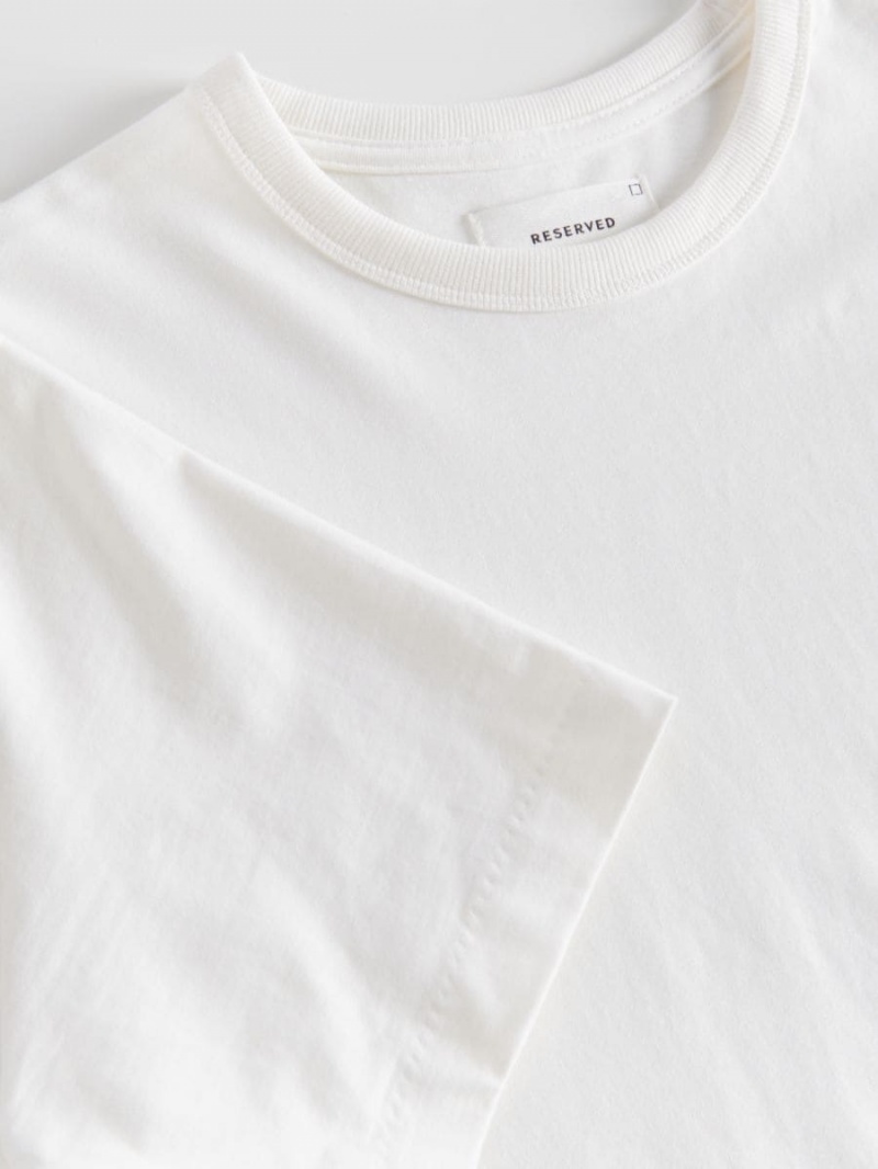 Reserved Regular fit T-shirt Ivory | JSGVUPH-50