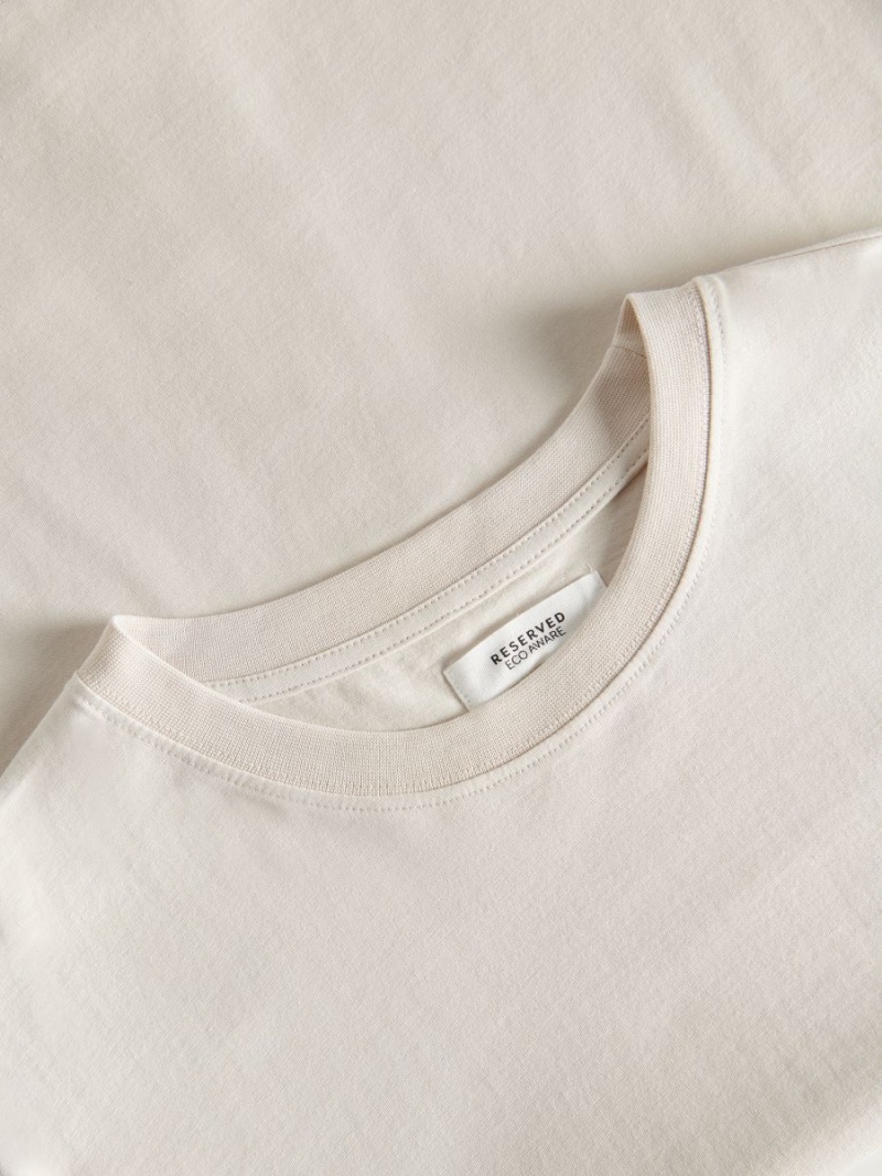 Reserved Regular fit T-shirt Ivory | PSNRWOE-59