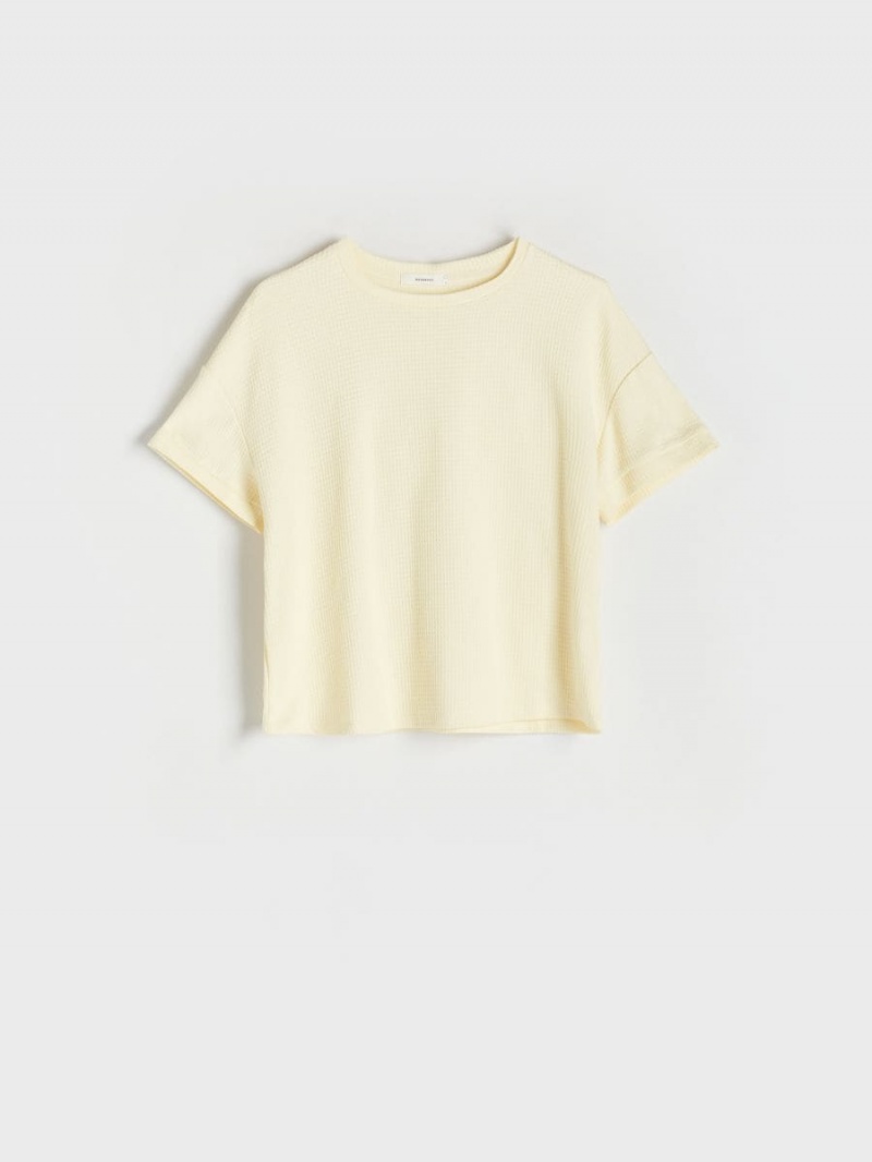 Reserved Regular fit T-shirt Ivory | SZFVLBH-56