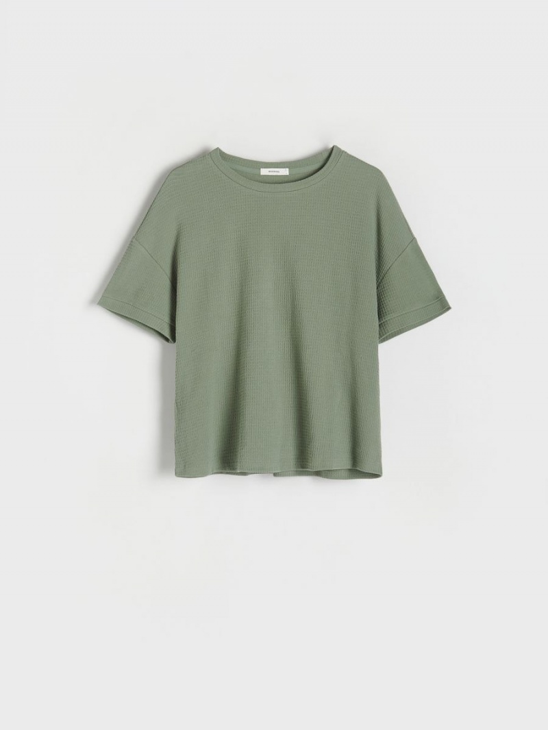 Reserved Regular fit T-shirt Zielone | OPEMWBY-41