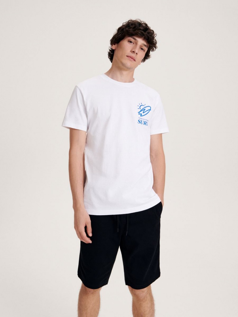 Reserved Regular fit T-shirt with back print Ivory | WBCQARL-50