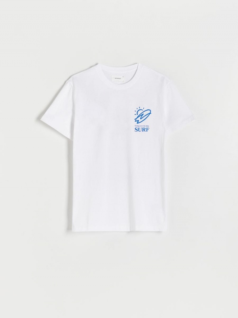 Reserved Regular fit T-shirt with back print Ivory | WBCQARL-50