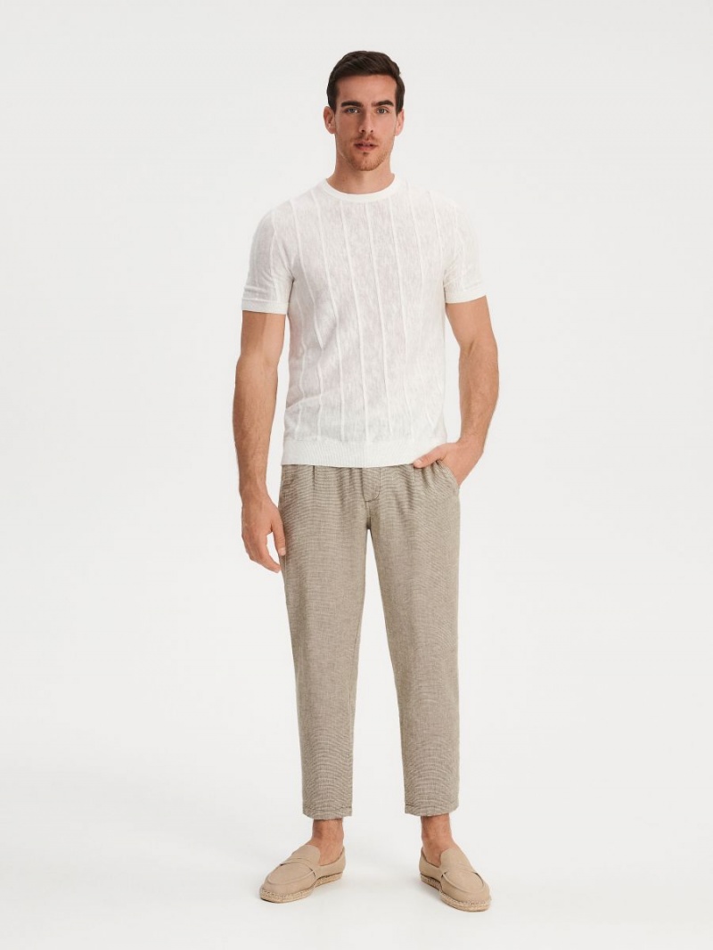 Reserved Regular fit chino trousers Zielone | TOXQKFS-94