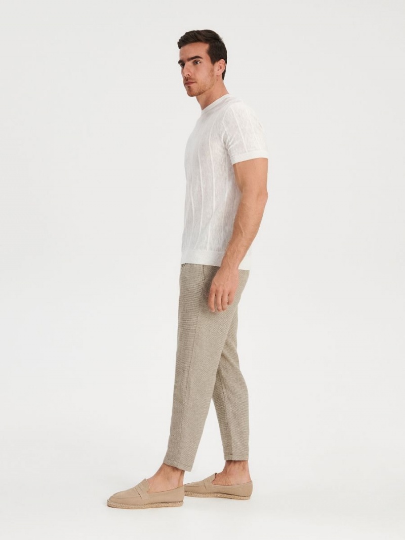 Reserved Regular fit chino trousers Zielone | TOXQKFS-94